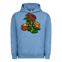 Pigment Pebble Blue cowboy hat with boots christmas Urban Hoodie - RanaPortraitStore