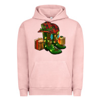 Pigment Salmon cowboy hat with boots christmas Urban Hoodie - RanaPortraitStore