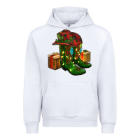 White cowboy hat with boots christmas Urban Hoodie - RanaPortraitStore