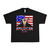 Black American junkie Urban Heavy Tee - CowhideDigitalArt