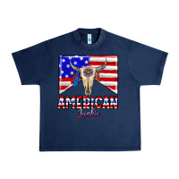 Navy American junkie Urban Heavy Tee - CowhideDigitalArt