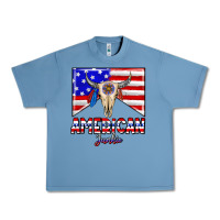 Pebble Blue American junkie Urban Heavy Tee - CowhideDigitalArt