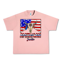 Salmon American junkie Urban Heavy Tee - CowhideDigitalArt