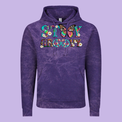 Stay Groovy With Butterfly Peace Sign And Flowers Vintage Hoodie Designed By Artiststas