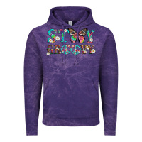 Cloud Purple stay groovy with butterfly peace sign and flowers Vintage Hoodie - Artiststas