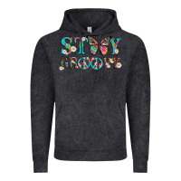 Vintage Black stay groovy with butterfly peace sign and flowers Vintage Hoodie - Artiststas
