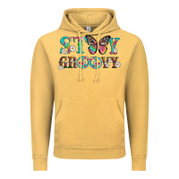 Vintage Mustard stay groovy with butterfly peace sign and flowers Vintage Hoodie - Artiststas