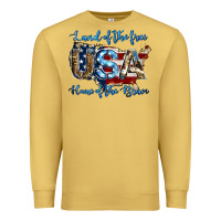 Antique Gold land of the free home of the brave american flag background Premium Sweatshirt - Jasminsmagicworld