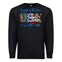 Black land of the free home of the brave american flag background Premium Sweatshirt - Jasminsmagicworld