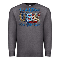 Charcoal Heather land of the free home of the brave american flag background Premium Sweatshirt - Jasminsmagicworld