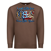 Chestnut land of the free home of the brave american flag background Premium Sweatshirt - Jasminsmagicworld