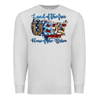 Dove Grey land of the free home of the brave american flag background Premium Sweatshirt - Jasminsmagicworld