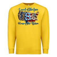 Lemon land of the free home of the brave american flag background Premium Sweatshirt - Jasminsmagicworld