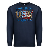 Navy land of the free home of the brave american flag background Premium Sweatshirt - Jasminsmagicworld