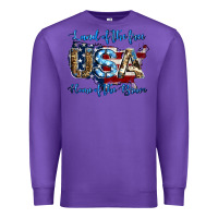 Purple land of the free home of the brave american flag background Premium Sweatshirt - Jasminsmagicworld