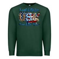 Sports Green land of the free home of the brave american flag background Premium Sweatshirt - Jasminsmagicworld