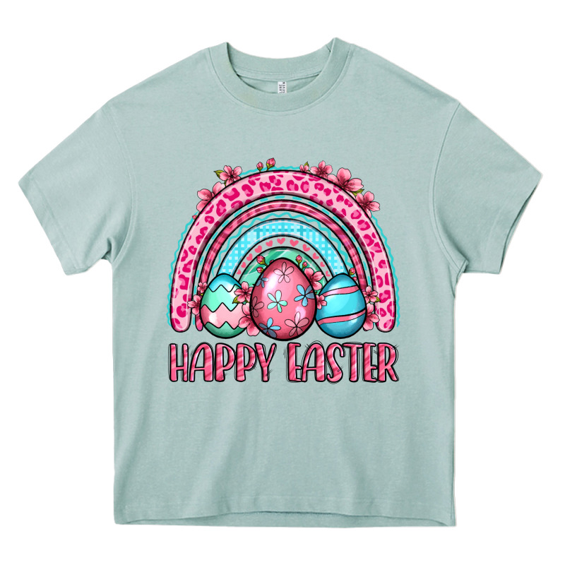 Happy Easter Eggs Rainbow Heavy Core Tee by OliviaCreatesArt | Teevron
