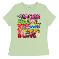 Matcha a Teacher Takes a Hand Opens a mind and Touches A Ladies Tee - CowhideDigitalArt