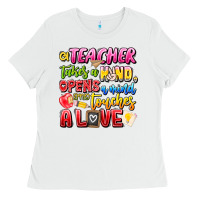 White a Teacher Takes a Hand Opens a mind and Touches A Ladies Tee - CowhideDigitalArt