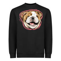 Black bulldog pink glitter Heavyweight Sweatshirt - Jasminsmagicworld