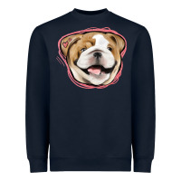 Navy bulldog pink glitter Heavyweight Sweatshirt - Jasminsmagicworld