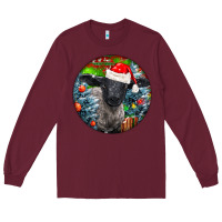 Burgundy christmas suffolk baby sheep ornament Long Sleeve Tee - LillyAllenDesigns