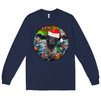 Navy christmas suffolk baby sheep ornament Long Sleeve Tee - LillyAllenDesigns