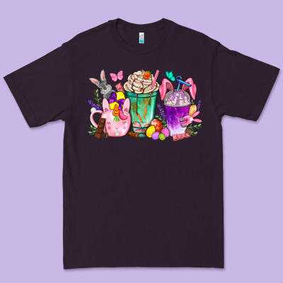 Easter Coffee Cups With Bunny Premium Tee Designed By Bundleandbundleshop