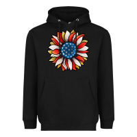 Black Patriotic Sunflower Heavyweight Hoodie - Jasminsmagicworld