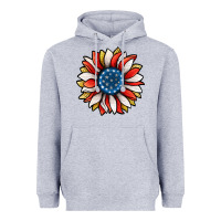 Heather Grey Patriotic Sunflower Heavyweight Hoodie - Jasminsmagicworld