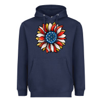 Navy Patriotic Sunflower Heavyweight Hoodie - Jasminsmagicworld
