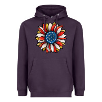 Plum Patriotic Sunflower Heavyweight Hoodie - Jasminsmagicworld