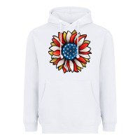 White Patriotic Sunflower Heavyweight Hoodie - Jasminsmagicworld
