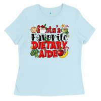 Baby Blue santas favorite dietary aide Ladies Tee - LillyAllenDesigns
