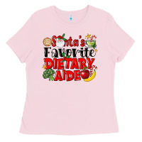 Bubblegum Pink santas favorite dietary aide Ladies Tee - LillyAllenDesigns
