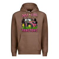 Chestnut just a girl who loves tractors Premium Hoodie - BarkalooDesign