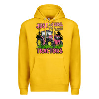 Lemon just a girl who loves tractors Premium Hoodie - BarkalooDesign