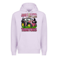 Lilac just a girl who loves tractors Premium Hoodie - BarkalooDesign