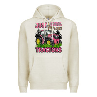 Oatmeal Heather just a girl who loves tractors Premium Hoodie - BarkalooDesign