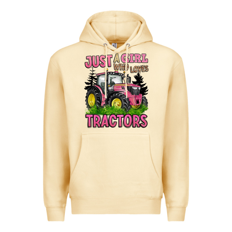 Just A Girl Who Loves Tractors Premium Hoodie by BarkalooDesign | Teevron