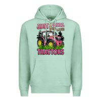 Seafoam just a girl who loves tractors Premium Hoodie - BarkalooDesign