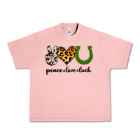 Salmon Peace Love Luck Urban Heavy Tee - Jasminsmagicworld