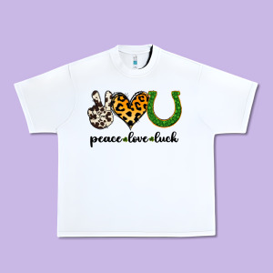 Peace Love Luck Urban Heavy Tee Designed By Jasminsmagicworld