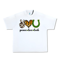 White Peace Love Luck Urban Heavy Tee - Jasminsmagicworld