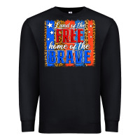 Black land of the free th of july brushstroke Premium Sweatshirt - Jasminsmagicworld