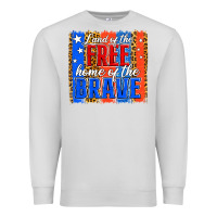 Dove Grey land of the free th of july brushstroke Premium Sweatshirt - Jasminsmagicworld