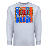 Heather Grey land of the free th of july brushstroke Premium Sweatshirt - Jasminsmagicworld