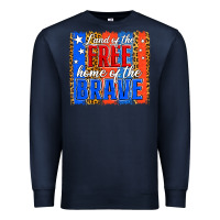 Navy land of the free th of july brushstroke Premium Sweatshirt - Jasminsmagicworld
