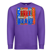 Purple land of the free th of july brushstroke Premium Sweatshirt - Jasminsmagicworld