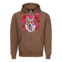 Chestnut valentine's day  white shepherd Zipper Hoodie - RanaPortraitStore